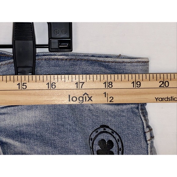 Ninth Hall Rogue Men's Skinny Jeans Graphic Print Lt Wash Sz 38x34 Gothic grunge - Picture 5 of 9